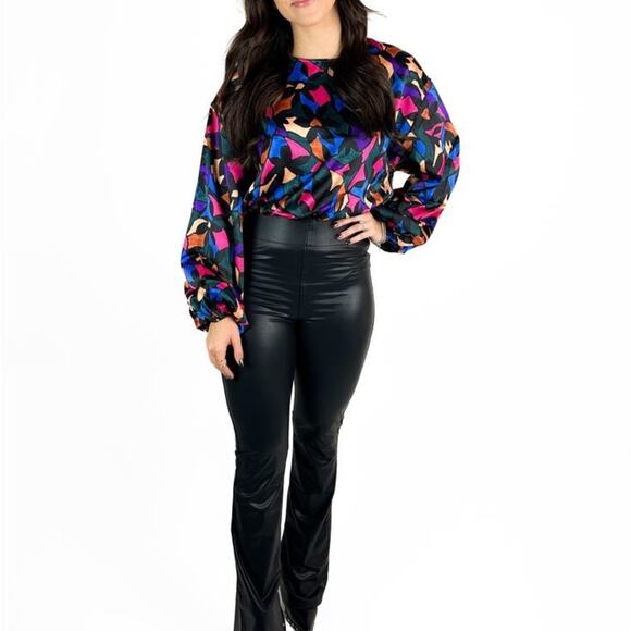 NWT Show me your MUMU Good Times Top Mosaic Magic Luxe Setin Size Large - Picture 4 of 7